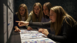 Players inside a beginner escape room